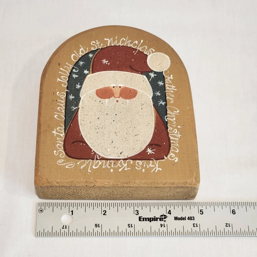 Knotts in Wood Signed Folk Art Christmas Santa‎ Shelf Sitter 6